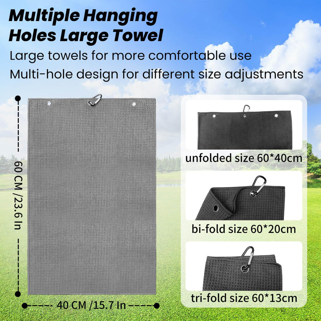 Golf Club Cleaner, Non-Leaking Stretchable Golf Club Brush with Microfiber Golf Towel (23.6 * 15.7 in), Strong Bristles Golf Brush Can Hold 5oz Water, Essentials Golf Accessories for Men